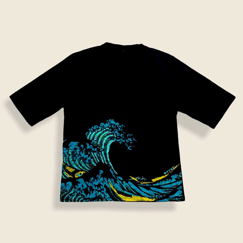 The Great Wave Black Short-sleeve Tee